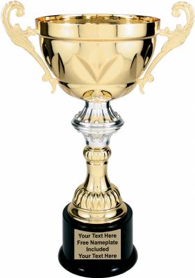 14 1/2" Gold Metal Cup Trophy