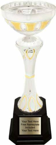 10 3/4" Silver / Gold Metal Cup Trophy