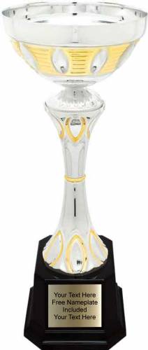 12" Silver / Gold Metal Cup Trophy