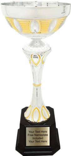 13 1/2" Silver / Gold Metal Cup Trophy