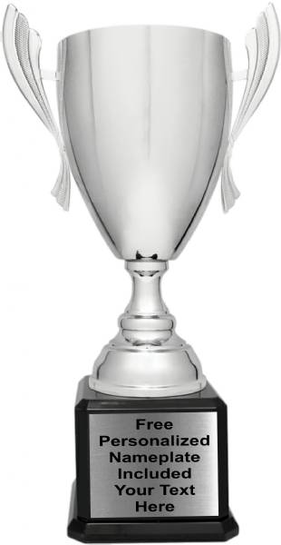 22" Silver Trophy Cup with Black High Gloss Wood Base