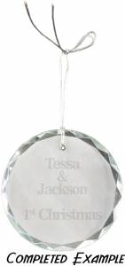 3" Customized Crystal Round Facet Ornament