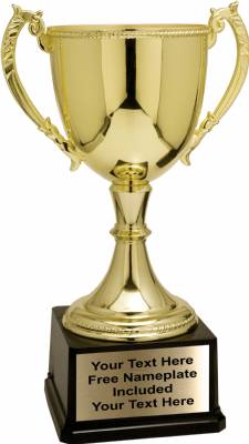 16 3/4" Gold Zinc Metal High Quality Trophy Cup
