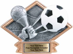 4 1/2" x 6" Soccer Diamond Trophy Plate Hand Painted