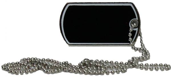 2" Black / Silver Laserable Star Dog Tag #4