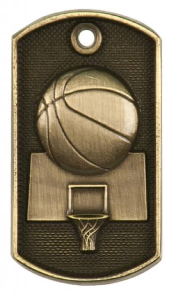 2" Basketball 3D Dog Tag Medal