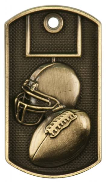 2" Football 3D Dog Tag Medal