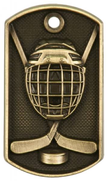 2" Hockey 3D Dog Tag Medal