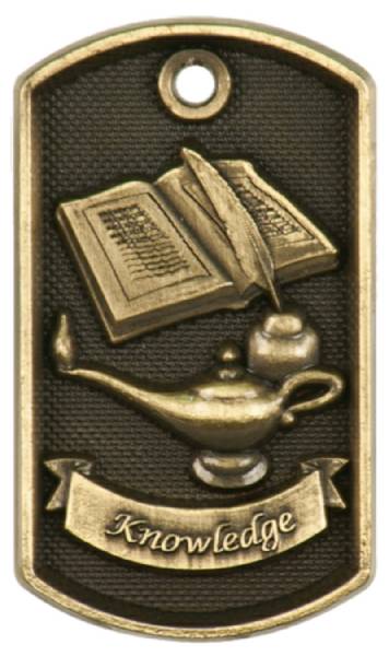 2" Lamp of Knowledge 3D Dog Tag Medal