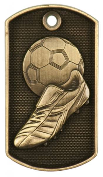 2" Soccer 3D Dog Tag Medal