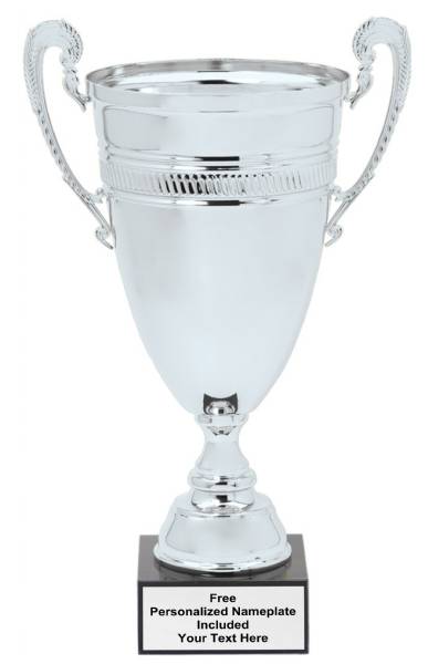 22 3/4" Silver Italian Metal Trophy Cup with Marble Base