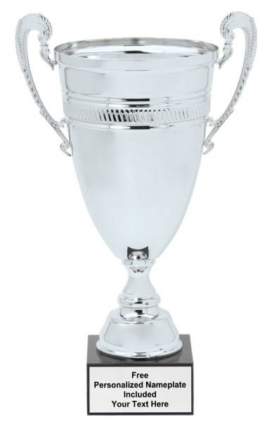 20 1/2" Silver Italian Metal Trophy Cup with Marble Base