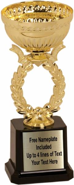 8 1/2" Cup Trophy Kit - Wreath Series EZ Cups Gold