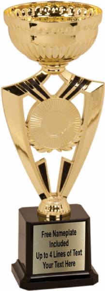 11 1/4" Cup Trophy Kit - Ribbon Series EZ Cups Gold #1