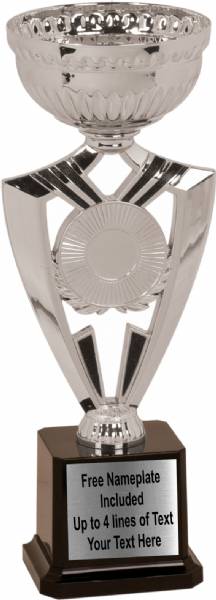 11 1/4" Cup Trophy Kit - Ribbon Series EZ Cups Silver