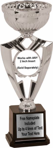 11 1/4" Cup Trophy Kit - Ribbon Series EZ Cups Silver #2