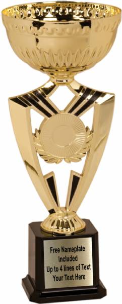 13 1/2" Cup Trophy Kit - Ribbon Series EZ Cups Gold #1