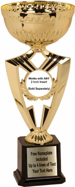13 1/2" Cup Trophy Kit - Ribbon Series EZ Cups Gold #2