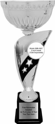 12 1/4" Cup Trophy Kit - Banner Series EZ Cups Silver #2