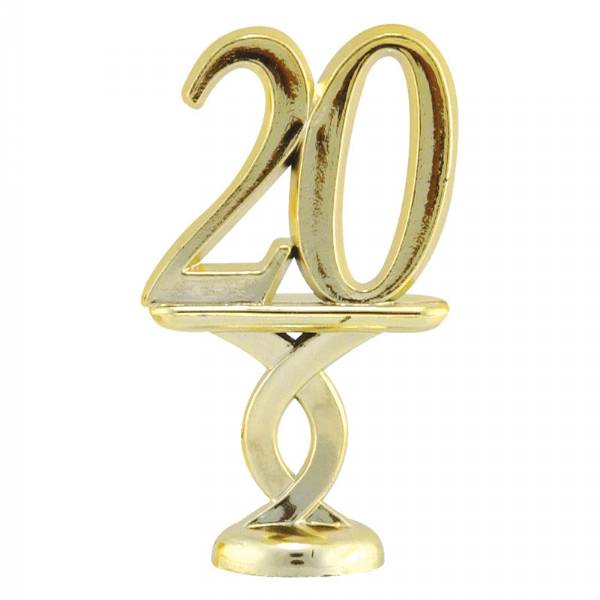 2 1/2" Gold "20" Year Date Trophy Trim