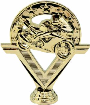 5 3/8" Sport Bike Motorcycle Gold Trophy Figure