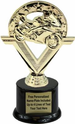 7 3/8" Sports Bike Motorcycle Trophy Kit with Pedestal Base