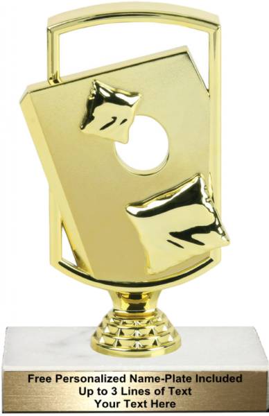 6 3/4" Gold Cornhole Trophy Kit
