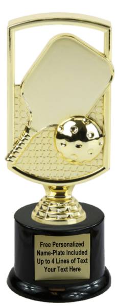 8" Gold Pickleball Trophy Kit with Pedestal Base