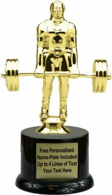 7" Weight Lifter Trophy Kit with Pedestal Base