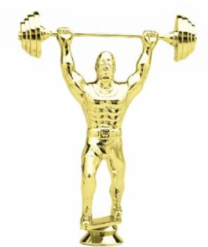 7" Weight Lifter Gold Trophy Figure