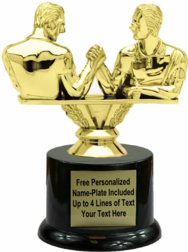 5 1/2" Arm Wrestling Trophy Kit with Pedestal Base