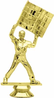 5" Racing Flagman Gold Trophy Figure