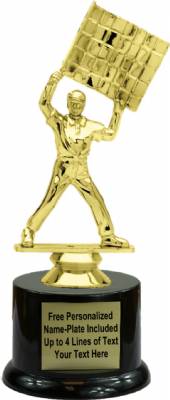 7" Racing Flagman Trophy Kit with Pedestal Base