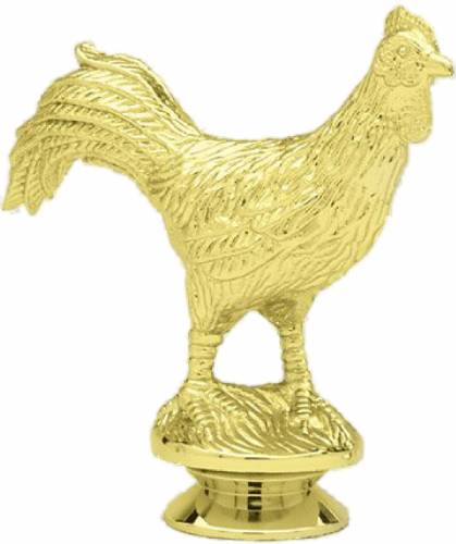 3 3/4" Rooster Gold Trophy Figure