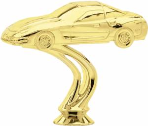 4" Corvette Car Gold Trophy Figure