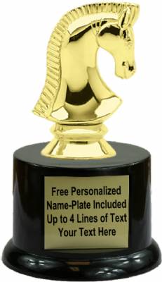4 3/4" Chess Knight Trophy Kit with Pedestal Base