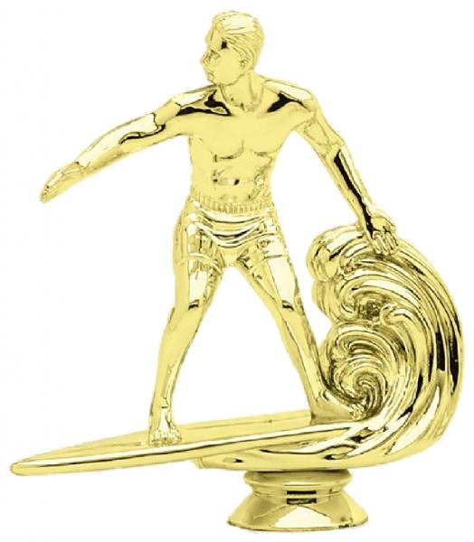 6" Surfer Male Gold Trophy Figure