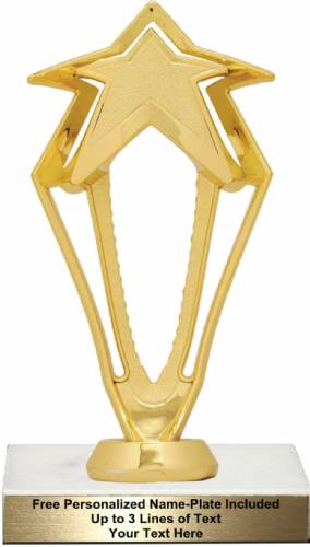 6 3/4" Gold 3-D Rising Star Trophy Kit