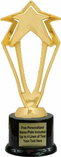 8" Gold 3-D Rising Star Trophy Kit with Pedestal Base
