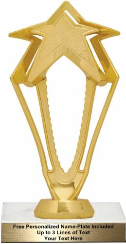 7 3/4" Gold 3-D Rising Star Trophy Kit