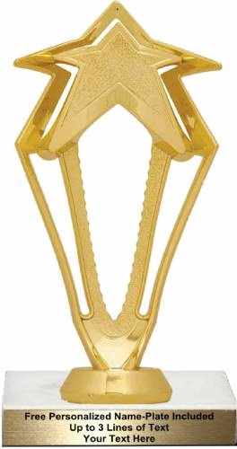 8 3/4" Gold 3-D Rising Star Trophy Kit