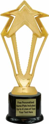 10" Gold 3-D Rising Star Trophy Kit with Pedestal Base