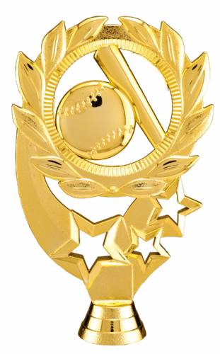 5 1/2" Baseball / Softball Sport Wreath Gold Trophy Figure