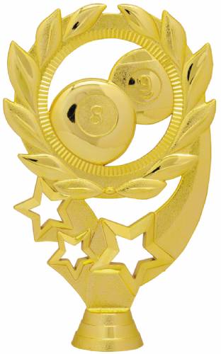 5 1/2" Pool / Billiards Sport Wreath Gold Trophy Figure