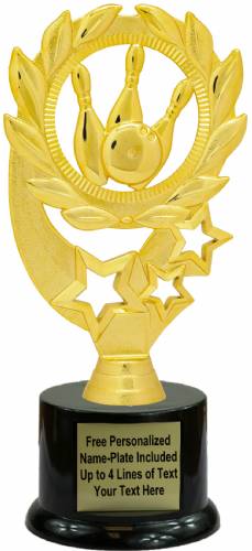 7 1/2" Bowling Sport Wreath Trophy Kit with Pedestal Base