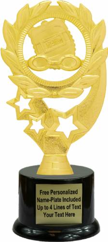 7 1/2" Swimming Sport Wreath Trophy Kit with Pedestal Base
