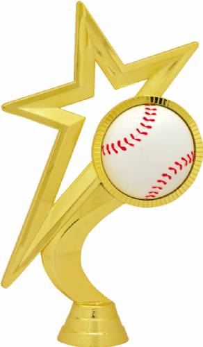 6 1/2" Gold Star Baseball Trophy Figure