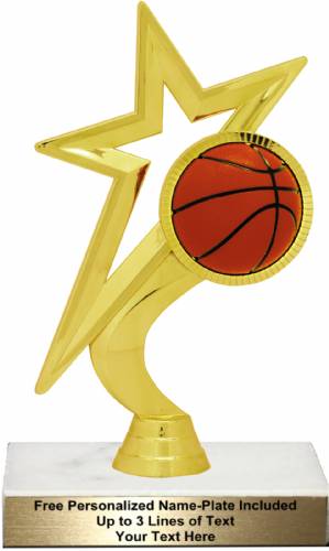7 1/4" Gold Star Basketball Trophy Kit