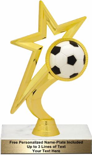 7 1/4" Gold Star Soccer Trophy Kit