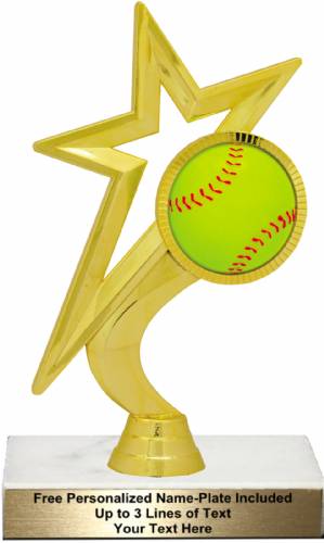 7 1/4" Gold Star Softball Trophy Kit